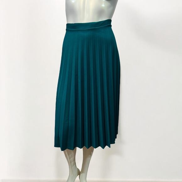 Vintage NWT Random Sportswear Green Pleated Midi Skirt - Size 18 Deadstock 1980s - Picture 1 of 14